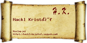 Hackl Kristóf névjegykártya